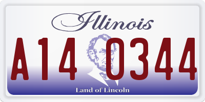 IL license plate A140344