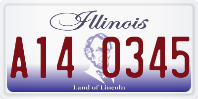 IL license plate A140345