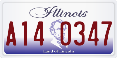 IL license plate A140347
