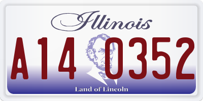 IL license plate A140352
