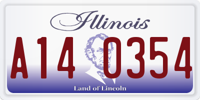 IL license plate A140354