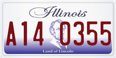 IL license plate A140355