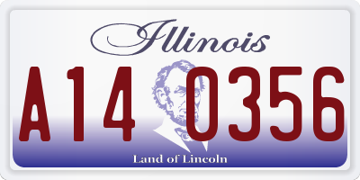 IL license plate A140356