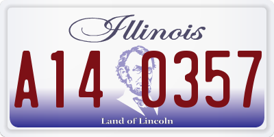 IL license plate A140357