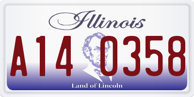IL license plate A140358