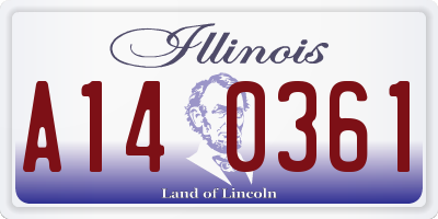 IL license plate A140361