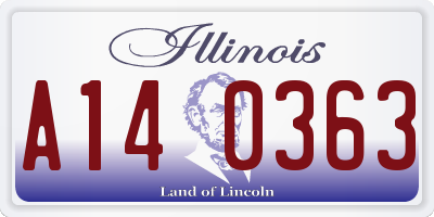 IL license plate A140363