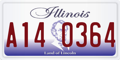 IL license plate A140364