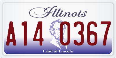 IL license plate A140367
