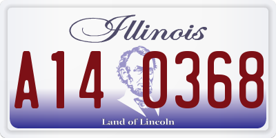 IL license plate A140368
