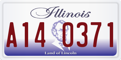 IL license plate A140371
