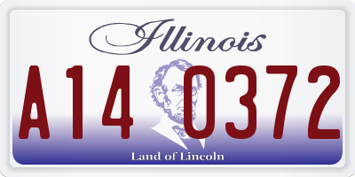 IL license plate A140372