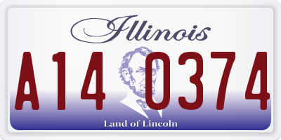 IL license plate A140374