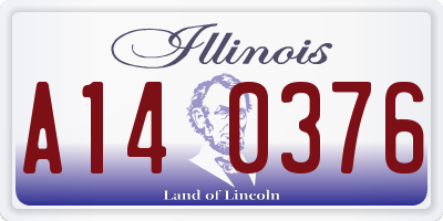 IL license plate A140376