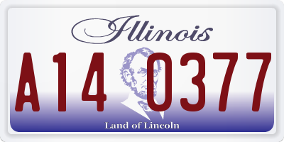 IL license plate A140377