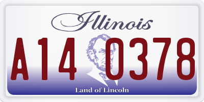 IL license plate A140378