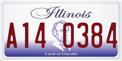 IL license plate A140384