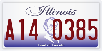 IL license plate A140385