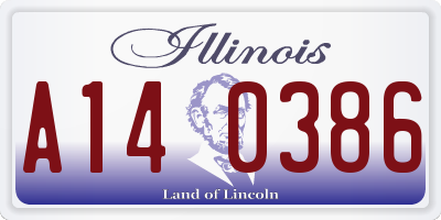 IL license plate A140386