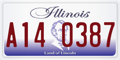 IL license plate A140387