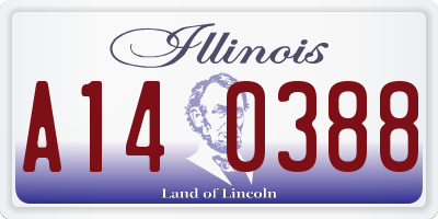 IL license plate A140388