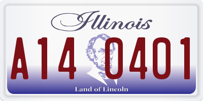 IL license plate A140401