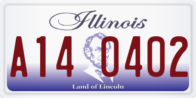 IL license plate A140402