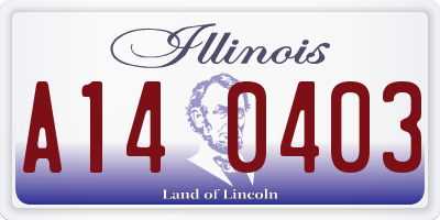 IL license plate A140403
