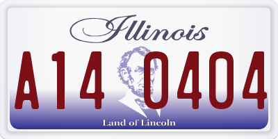 IL license plate A140404
