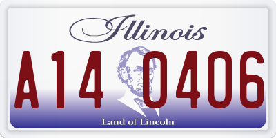 IL license plate A140406