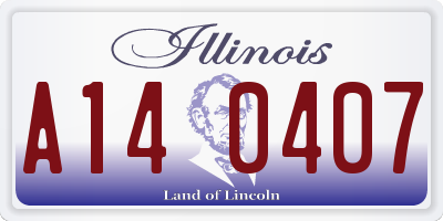 IL license plate A140407