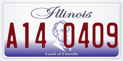 IL license plate A140409