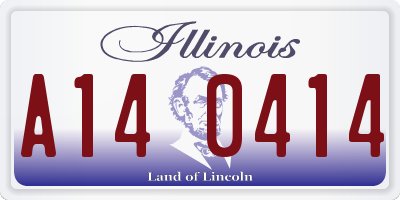 IL license plate A140414