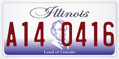 IL license plate A140416