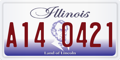 IL license plate A140421