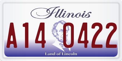IL license plate A140422