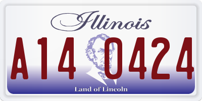 IL license plate A140424