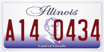 IL license plate A140434