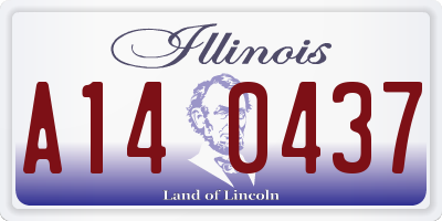 IL license plate A140437