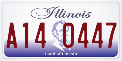 IL license plate A140447
