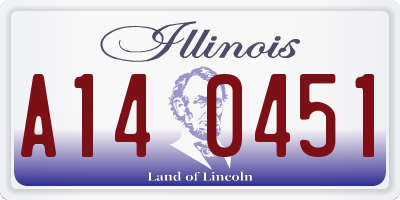 IL license plate A140451