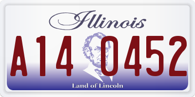 IL license plate A140452