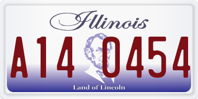 IL license plate A140454