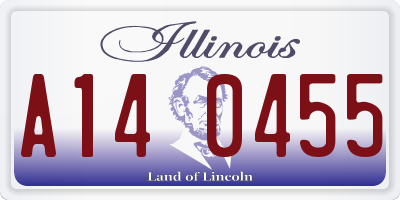 IL license plate A140455
