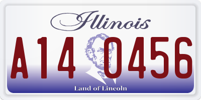 IL license plate A140456