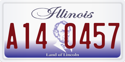 IL license plate A140457