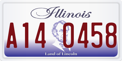 IL license plate A140458