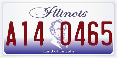 IL license plate A140465