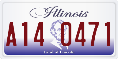 IL license plate A140471