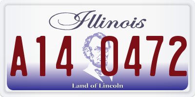 IL license plate A140472